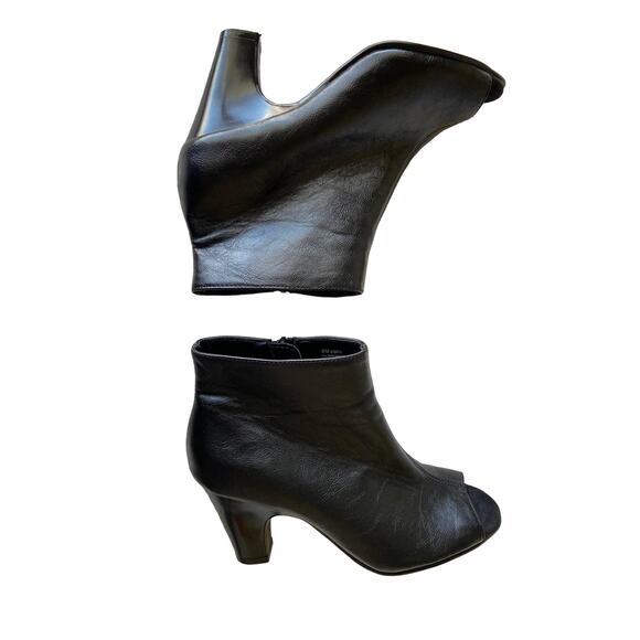 Aerosoles Leather Booties Open Toe Heels Boots Women's 8M - Picture 1 of 11